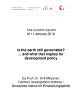 Is the earth still governable? ... and what that implies for development policy