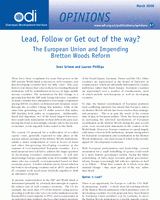Lead, follow or get out of the way? The European Union and impending Bretton woods reform