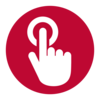 Icon: Finger pushing a button, Please follow the link to register