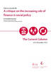 A critique on the increasing role of finance in social policy