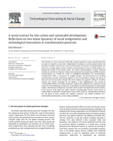 A social contract for low carbon and sustainable development: reflections on non-linear dynamics of social realignments and technological innovations in transformation processes