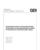 Sustainable provision of renewable energy technologies for rural electrification in Brazil: an assessment of the photovoltaic option