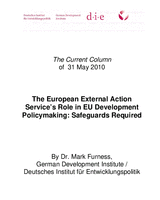 The European external action service’s role in EU development policymaking: safeguards required
