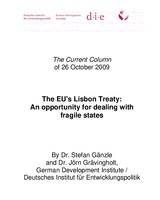 The EU's Lisbon Treaty: an opportunity for dealing with fragile states