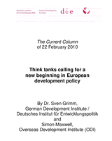 Think tanks calling for a new beginning in European development policy