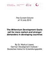The Millennium Development Goals call for more realism and stronger demanders in developing countries