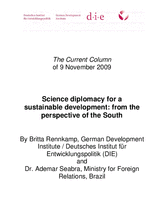 Science diplomacy for a sustainable development: from the perspective of the South
