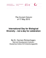 International day for biological diversity: not a day for celebration