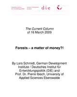 Forests - a matter of money?!