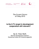 Is the 0.7% target in development cooperation still relevant?