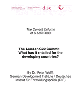 The London G20 Summit: what has it entailed for the developing countries?