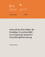 Herkunft der ODA-Mittel, der Einzelplan 23 und das BMZ: eine Analyse der deutschen Entwicklungsfinanzierung