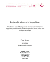 Business development in Mozambique: what is the role of the regulatory business environment in supporting formalisation and development of micro, small and medium enterprises?
