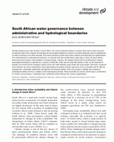 South African water governance between administrative and hydrological boundaries