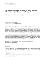 The Bologna process and its impact on higher education at Russia's margins: the case of Kaliningrad