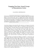 Engaging non-state armed groups in humanitarian action